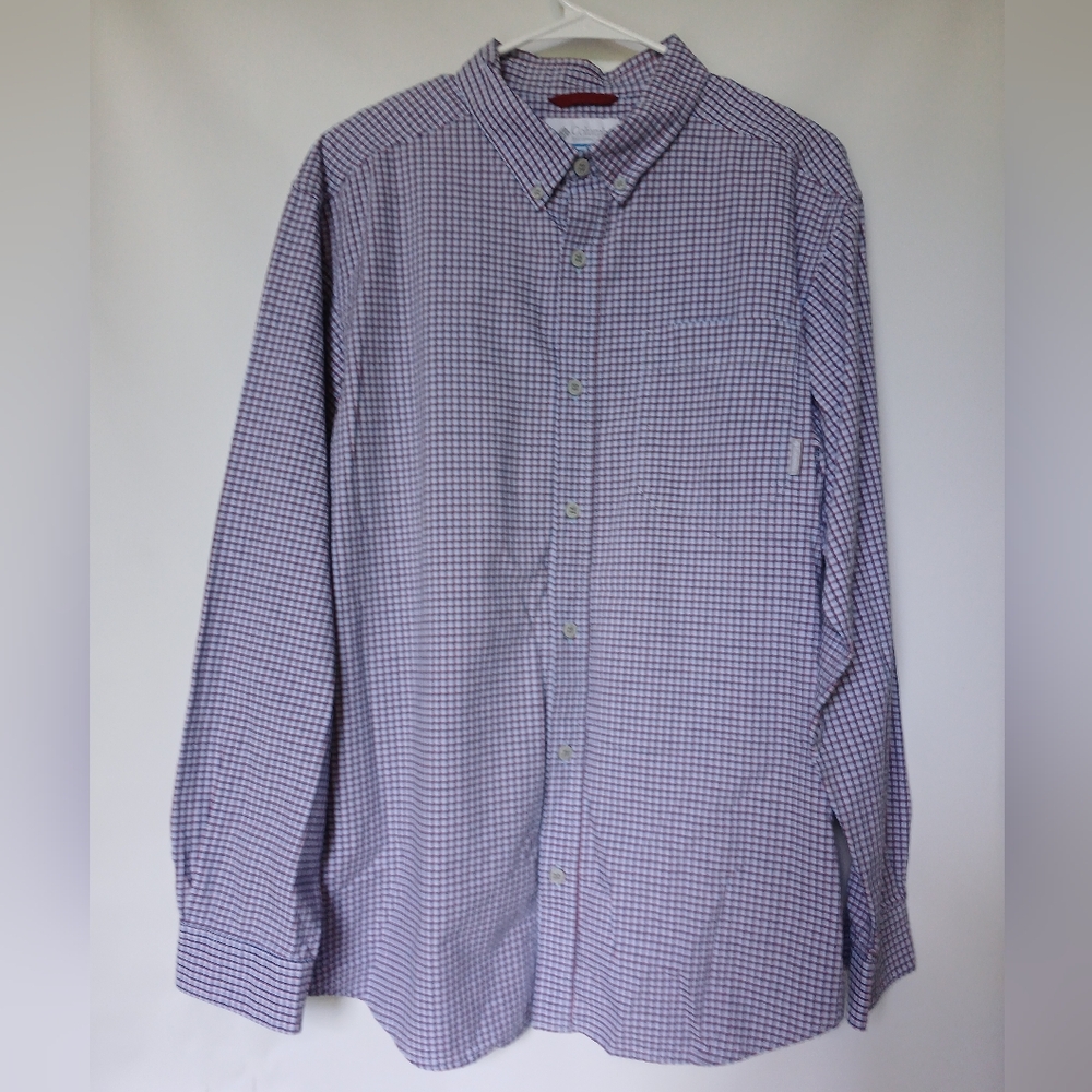 Columbia Sportswear Company Plaid Shirt Size L Color Blue Red White Black